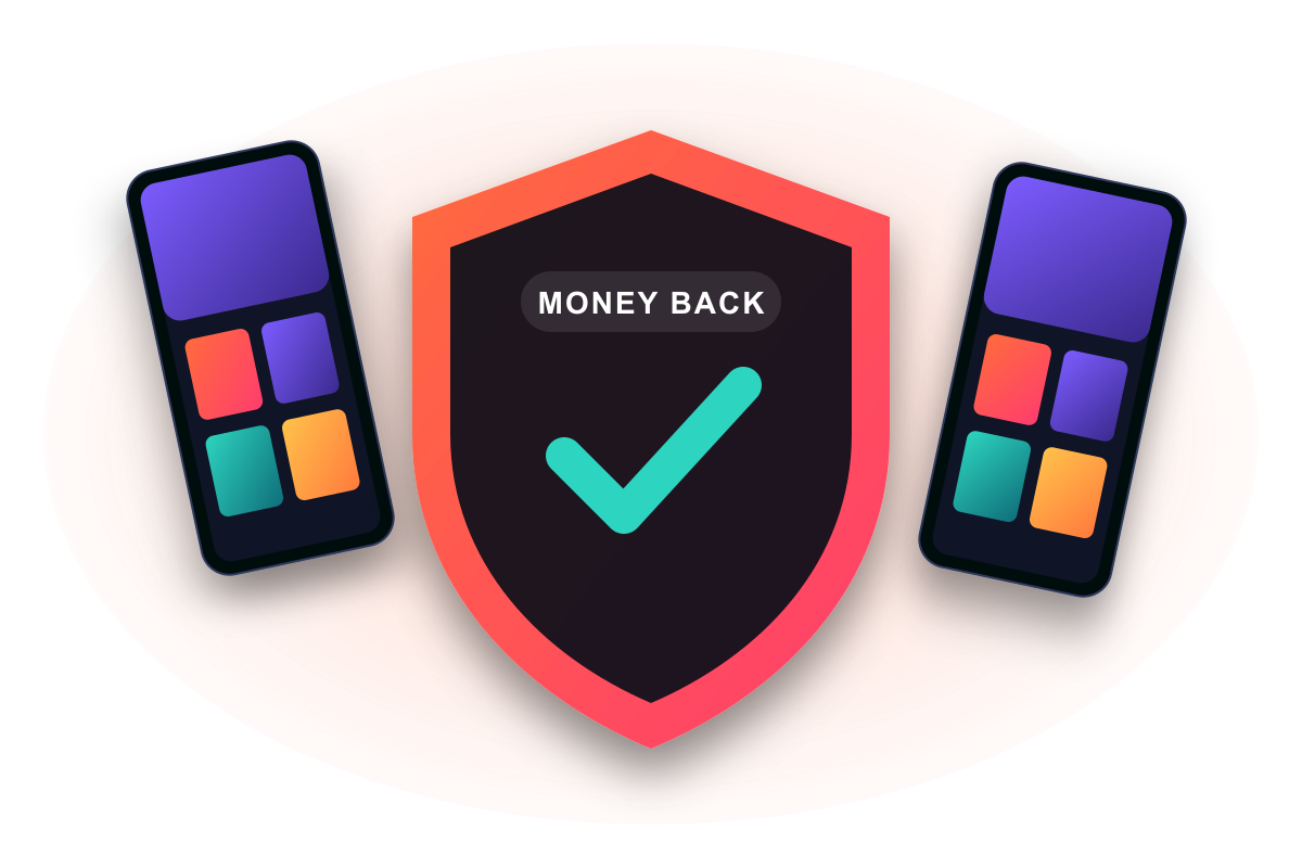 TurboTV IPTV IPTV money-back guarantee badge with a 7-day refund window
