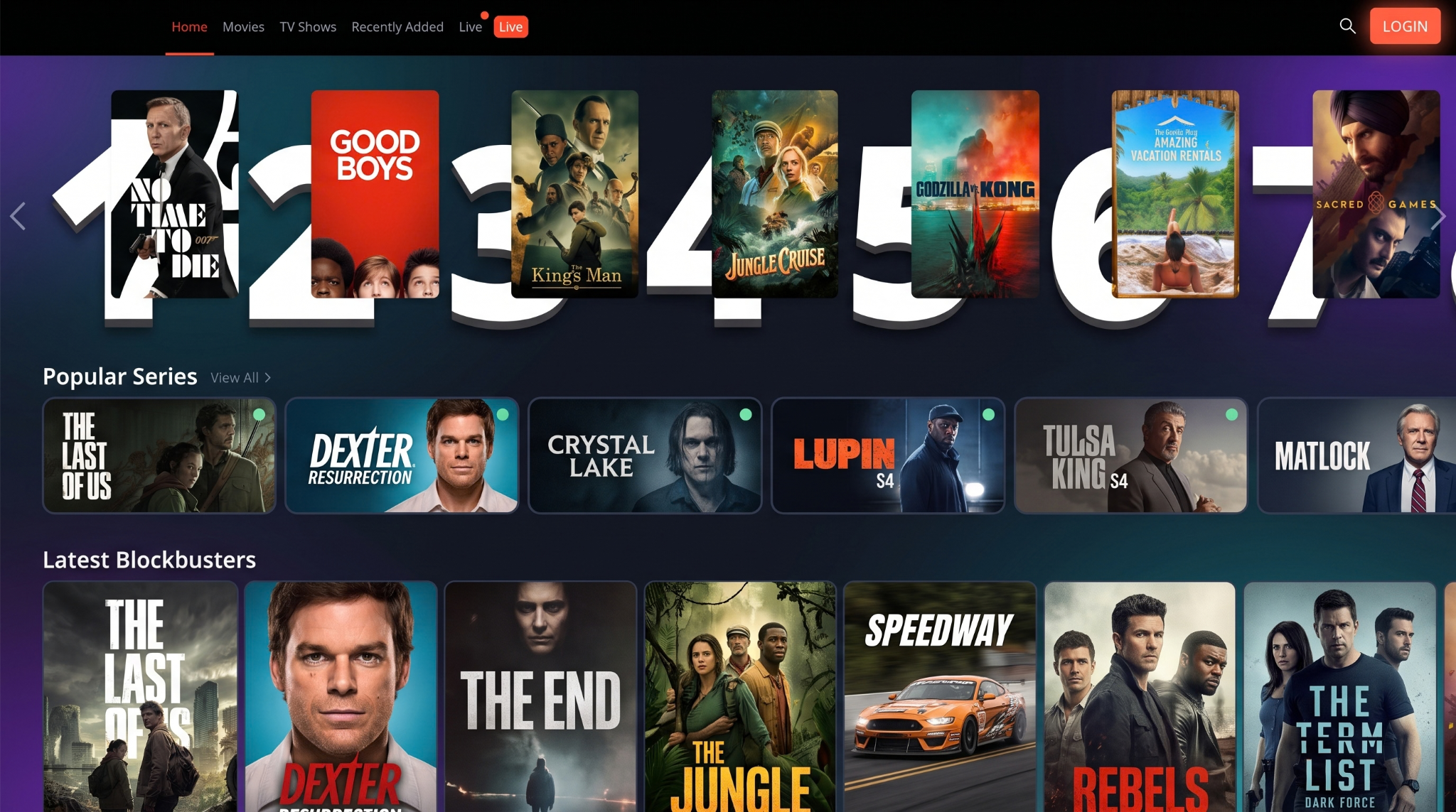 TurboTV IPTV IPTV on-demand library with trending movies and series on a Smart TV